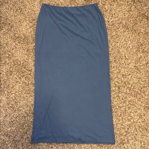 Solid Blue Maxi Skirt